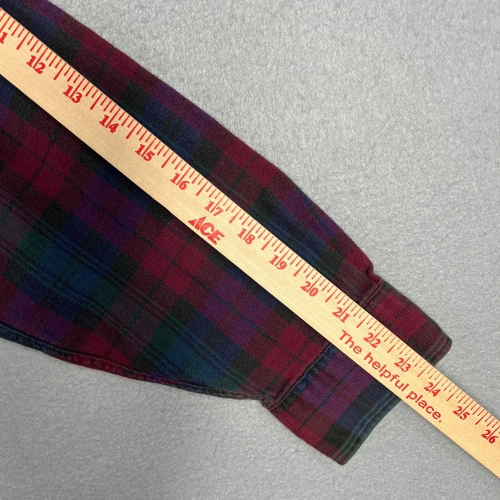 VTG LL Bean Northwoods Flannel Shirt Mens L Red Tartan Plaid Cotton 1990s USA‎